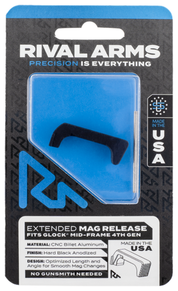 Rival Arms Magazine Release, Rival Ra72g002a    Mag Release Ext Glock Gen4 Blk