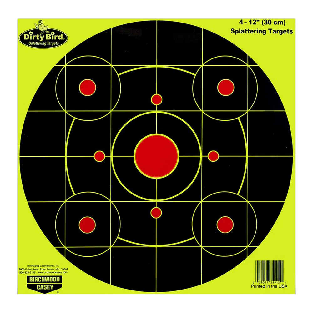 Birchwood Casey Dirty Bird, Bir 35912          Dirtybrd 12"yelw Bullseye  4pk