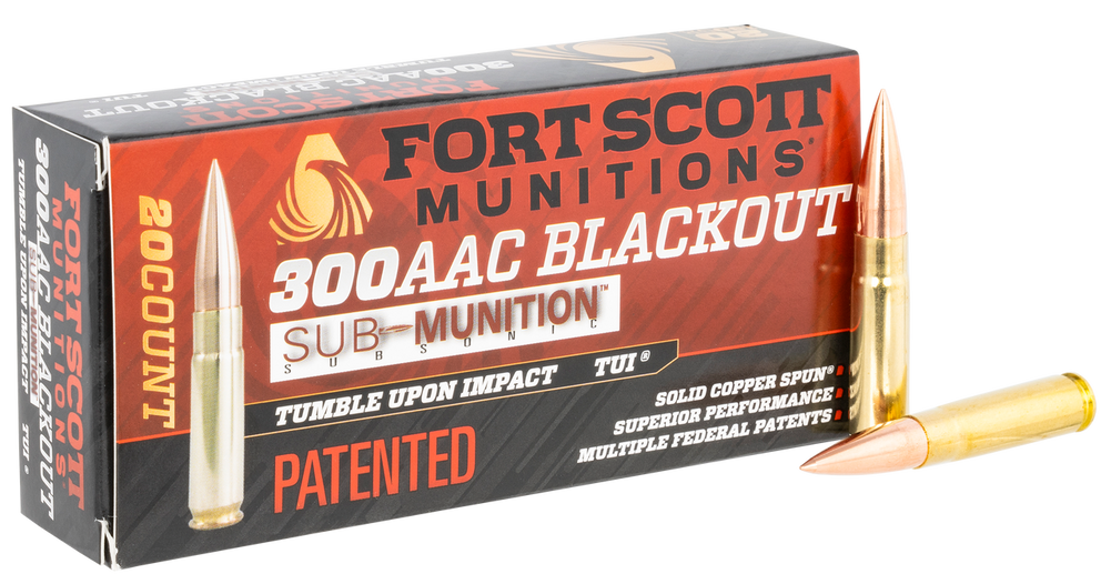 Fort Scott Munitions Tumble Upon Impact (tui), Fsm 300-190-scvss     300bo  190gr Subsonic  20/25