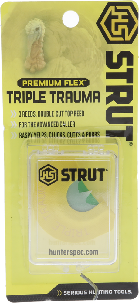 Hunters Specialties HSSTR05901 Premium Flex Triple Trauma Attracts Turkey Species Yellow