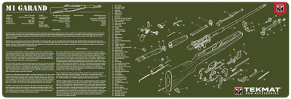 TekMat TEKR36M1GARAND-OD M1 Garand Cleaning Mat OD Green Rubber 12" x 36"