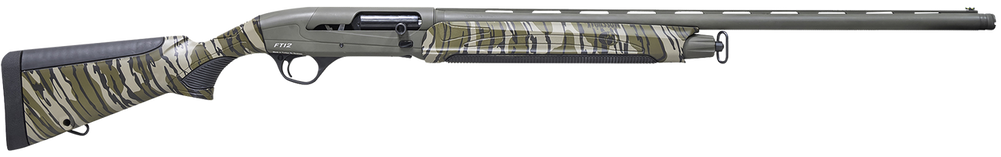 Pointer REXPFT12CAMO Field Tek 12 12 Gauge Semi-Auto 3" 5+1 28" OD Green Cerakote Vent Rib Barrel, OD Green Cerakote Aluminum Receiver, Fixed Mossy Oak Bottomland Synthetic Stock