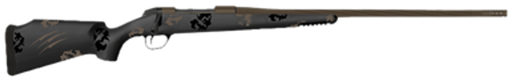 Fierce Firearms TWTROG300PRC20BT Twisted TI Rogue 300 PRC 20" Black Cerakote Steel Threaded Barrel, Black Cerakote Drilled & Tapped Titanium Receiver, LR Negative Comb Trophy Camo Carbon Fiber Stock