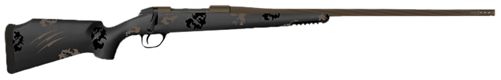 Fierce Firearms TWTROG300WIN22BT Twisted TI Rogue 300 Win 22" Black Cerakote Steel Threaded Barrel, Black Cerakote Drilled & Tapped Titanium Receiver, LR Negative Comb Trophy Camo Carbon Fiber Stock