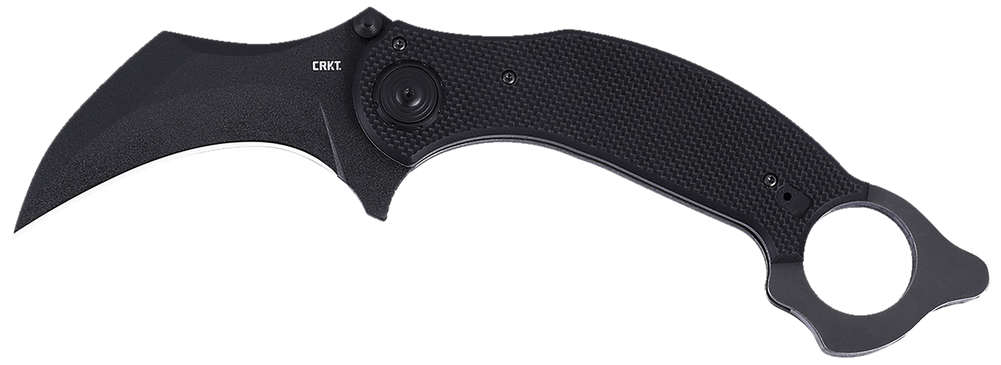 CRKT 2635 DU Hoc Deadbolt 3.62" Fixed Karambit Plain Black Powder Coated D2 Steel Blade, Black G10 Handle