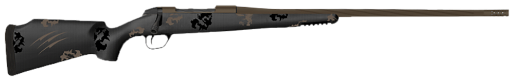 Fierce Firearms TWTROG7PRC22BT Twisted TI Rogue 7mm PRC 22" Black Cerakote Steel Threaded Barrel, Black Cerakote Drilled & Tapped Titanium Receiver, LR Negative Comb Trophy Camo Carbon Fiber Stock