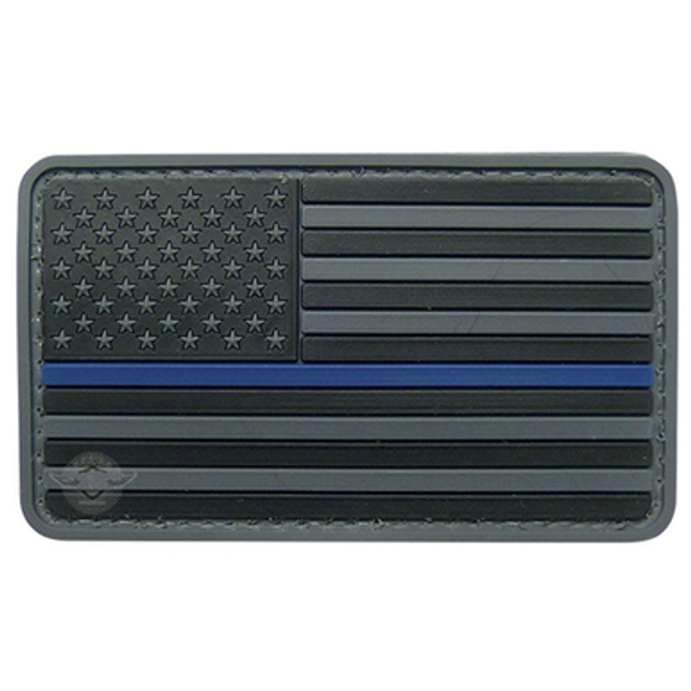 U.S. Flag Black w/ Blue Stripe Morale Patch U.S. Flag Black w/ Blue Stripe Morale Patch