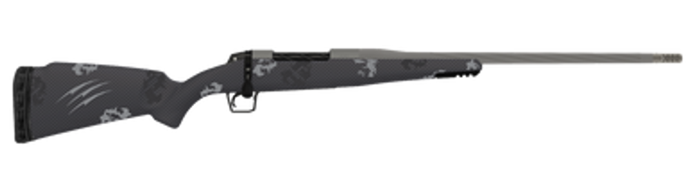 Fierce Firearms TWROG65PRC20GP Twisted Rogue 6.5 PRC 20" Tungsten Cerakote Steel Threaded Barrel, Drilled & Tapped Steel Receiver, LR Negative Comb Phantom Camo Carbon Fiber Stock