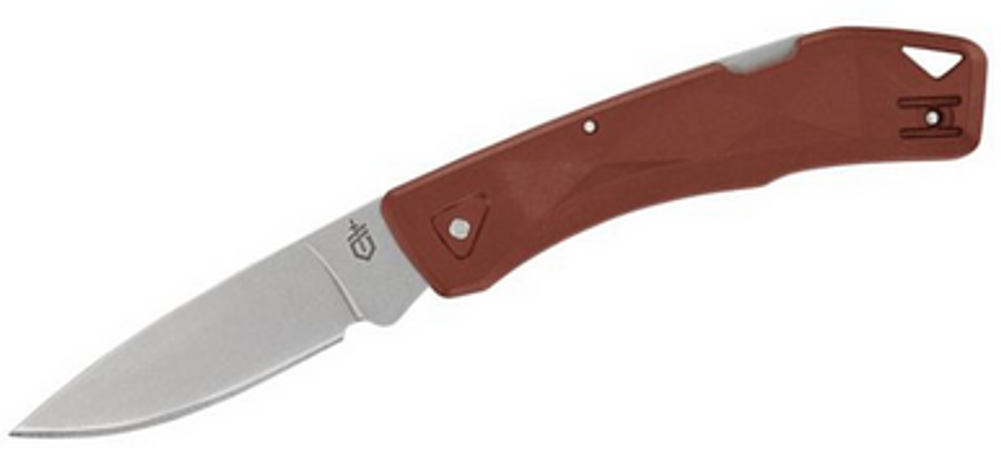 LST Ultra Lockback Folding Knife 2.7"" Stonewashed Drop Point Blade, Drab Red GFN Handles - 1074514