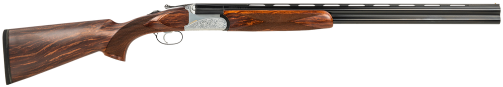 Fausti Usa, Inc 15203 Caledon  20 Gauge 3" 2rd 26" Blued Barrel, Engraved Stainless Rec, Wood Laser Grain Stock, Metallic Bead Sight