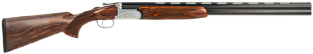 Fausti Usa, Inc 15203 Caledon  20 Gauge 3" 2rd 26" Blued Barrel, Engraved Stainless Rec, Wood Laser Grain Stock, Metallic Bead Sight