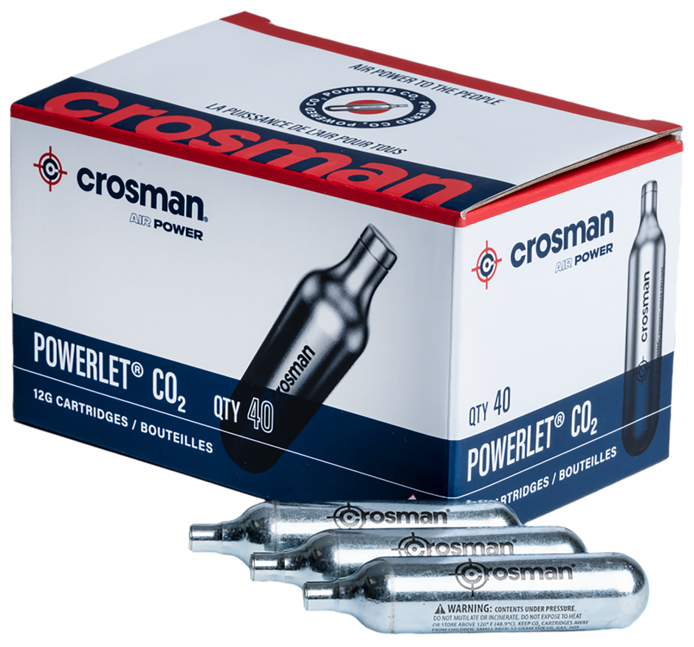 Crosman Powerlet, Cros 23140      Powerlet 12g Co2 Cylinders    40pk