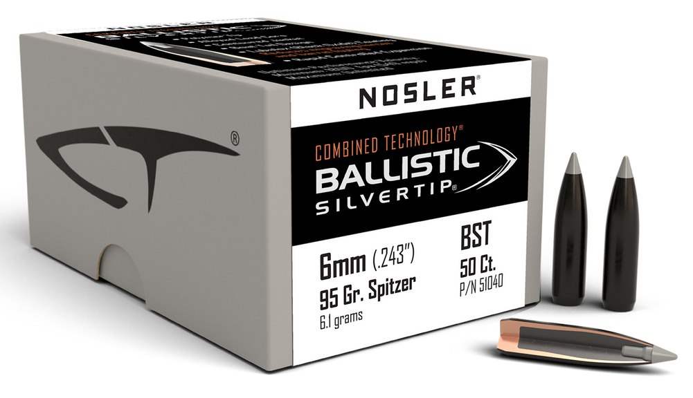 Nosler Ballistic Silvertip, Nos 51040 Blstc St   6mm 95 Bt      50
