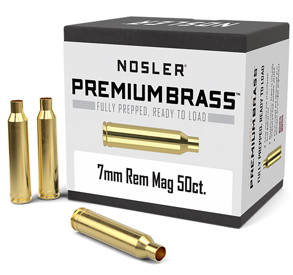 Nosler Premium Brass, Nos 10185 Custom Brass 7mm Rem Mag  50