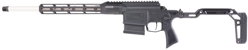 Sig Sauer CROSS24316BTRX Cross Trax 243 Win 5+1 16" Stainless Threaded Barrel, Black Anodized Picatinny Rail Alloy Steel Receiver, M-LOK Handguard, Black Minimalist Folding Stock, Black Polymer Grip