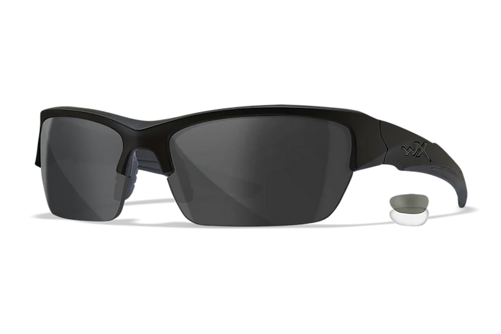Wiley X CHVAL07 Valor  Medium Smoke Gray/Clear Lens Polycarbonate Matte Black Frame - 180317