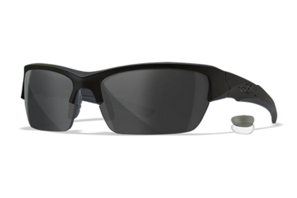 Wiley X CHVAL07 Valor  Medium Smoke Gray/Clear Lens Polycarbonate Matte Black Frame - 180317