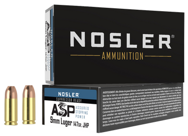 Nosler Assured Stopping Power, Nos 51325 Match Hg 9mm    147 Jhp            50/10