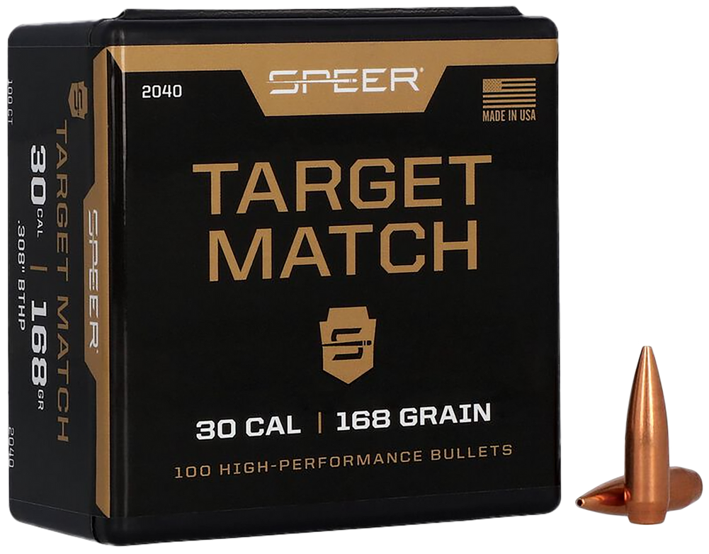 Speer Bullets Rifle Plinking, Speer 2040      Bull .308 168 Match Bt       100/5