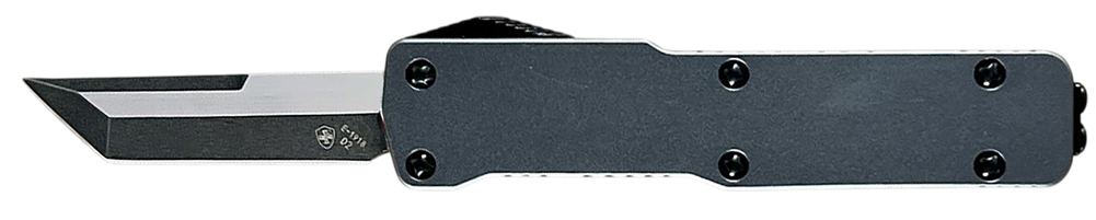 Templar Knife  Premium LW  Micro 1.85" OTF Tanto Plain Black Oxide Stonewashed Powder Coated D2 Steel Blade, 3.50" Gunmetal Anodized Aluminum Handle, California Legal - 183266