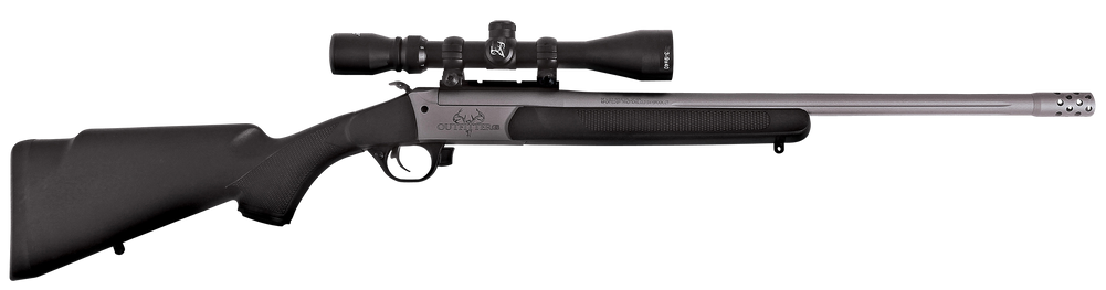 Traditions CRS-471130T Outfitter G3 Takedown 45-70 Gov 1rd 22", Stainless Cerakote Barrel/Rec, Black Synthetic Stock, Muzzle Brake, 3-9x40mm BDC Scope - 154481