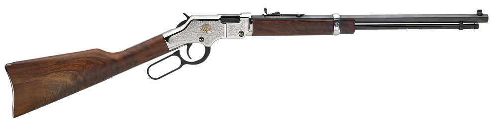 Henry H004AB Golden Boy American Beauty 22 Short, 22 Long or 22 LR Caliber with 16 LR/21 Short Capacity, 20" Blued Barrel, Nickel-Plated Metal Finish & American Walnut Stock Right Hand (Full Size) - 95267