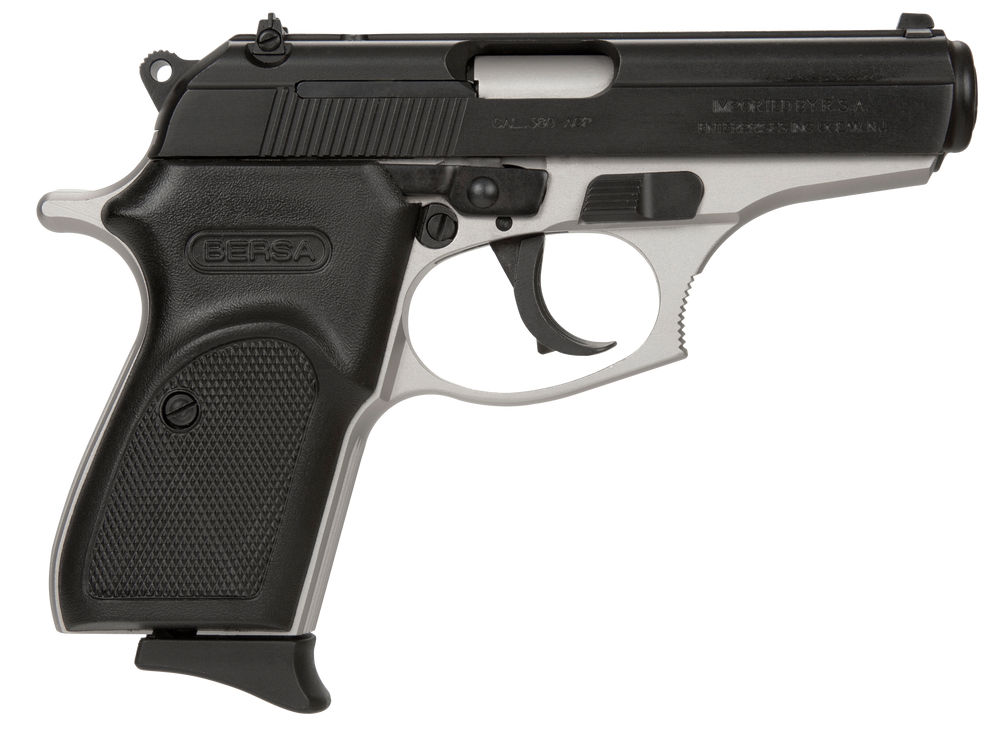 Bersa T380DT8 Thunder  Micro-Compact Frame 380 ACP 8+1, 3.50" Steel Barrel, Matte Black Serrated Steel Slide, Satin Nickel Aluminum Frame - 139415