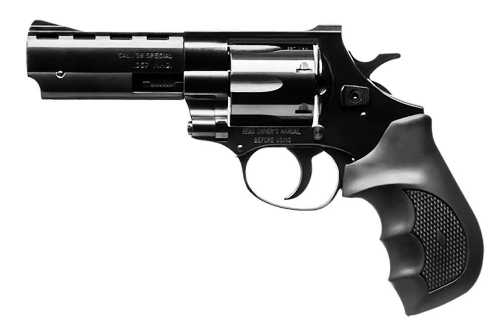 Weihrauch Guns 770123 Windicator  38 Special 6rd 4" Blued Steel Barrel & Cylinder, Compact Blued Steel Frame w/Exposed Hammer, Ramp Front/Fixed Rear Sights, Finger Grooved Black Rubber Grip - 91848