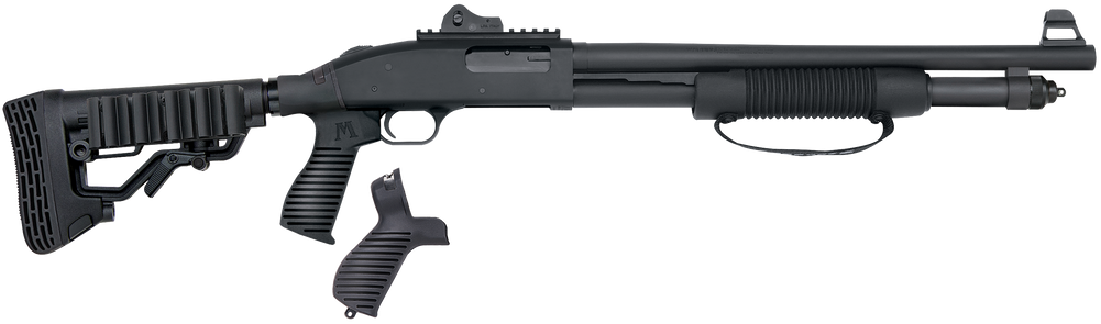 Mossberg 50696 590 Tactical SPX 12 Gauge 3" 6+1 18.50" Cylinder Bore Barrel Matte Blued Rec Black FLEX 6 Position Stock Includes FLEX Pistol Grip & FO, Ghost Ring Sights - 120403