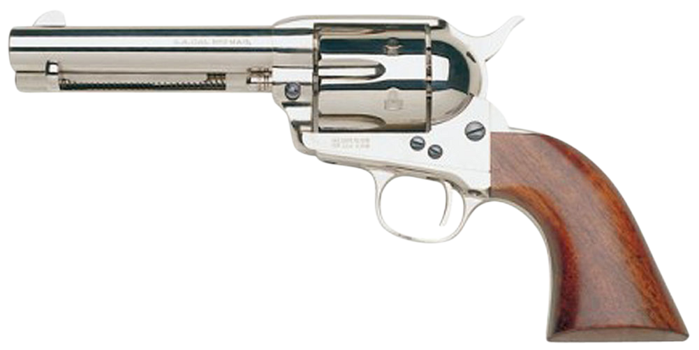 Taylors & Company 555124 1873 Cattleman 357 Mag Caliber with 4.75" Barrel, 6rd Capacity Cylinder, Overall Nickel-Plated Finish Steel & Walnut Grip - 101949