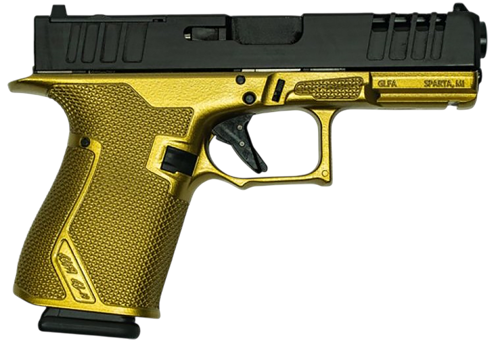 Great Lakes Firearms GL19GGLD Striker  Compact Frame 9mm Luger 15+1 4" Black Nitride Barrel, Optic Cut/Serrated/Window Cut Slide, Polymer Frame, RMR Footprint, Ambidextrous - 183088