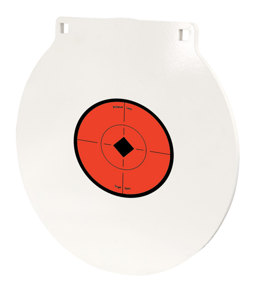 Birchwood Casey RND10 Round Steel Target Plate 10" Centerfire Rifle/Handgun Target Black/Red/White NM500 Steel Hanging - 155772