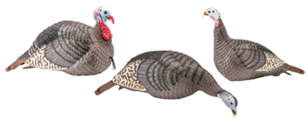 HS Strut 100006 Strut-Lite Flock Wild Turkey Species Multi Color Synthetic 3 Per Pack - 30718