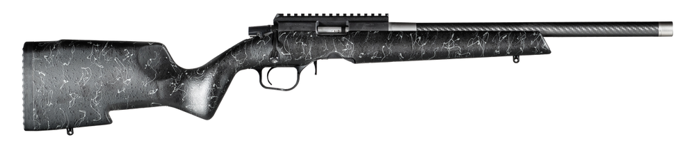 Christensen Arms 8011201400 Ranger  Full Size 17 HMR 9+1, 18" Black Carbon Fiber Threaded Barrel, Black Anodized Aluminum Receiver, Black w/Gray Webbing Fixed w/Aluminum Pillars Stock - 149624