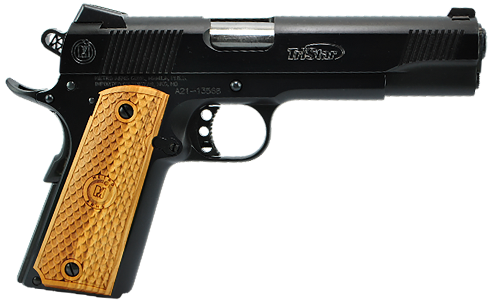 TriStar 85614 American Classic II 1911 9mm Luger 9+1, 5" Stainless Steel Barrel, Blued Serrated Steel Slide, Blued Steel Frame w/Beavertail, Wood Grip - 140973