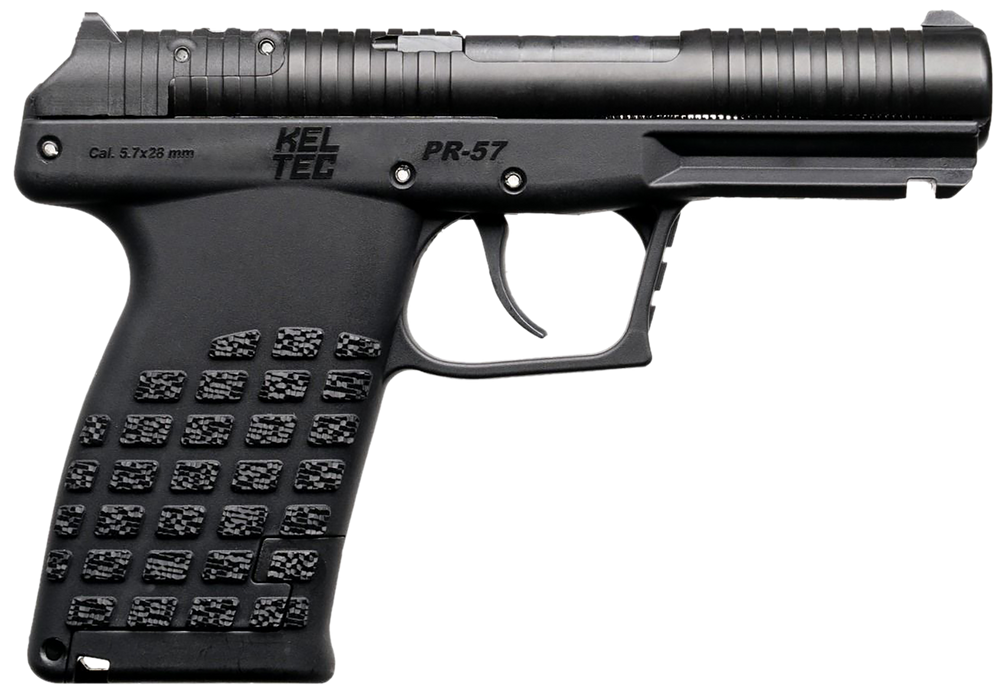 Kel-Tec PR57BLK PR57  Compact Frame 5.7x28mm 20+1 4" Black Steel Barrel, Black Optic Ready/Serrated Slide, Black Textured Grip - 174758
