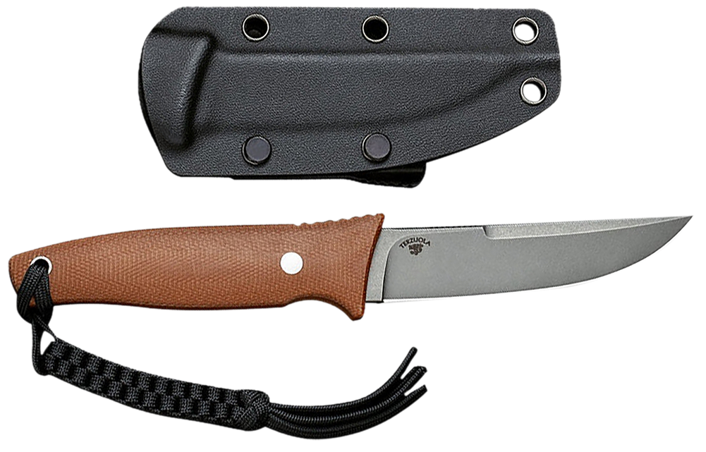 Civivi Knives C19046-5 Tamashii  4.07" Fixed Straight Back Plain Gray Stonewashed D2 Steel Blade, 4.73" Brown Textured Canvas Micarta Handle - 179416