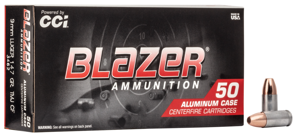 Cci Blazer Clean-fire, Cci 3462    Blazer Cf 9mm     147 Tmj        50/20 Cci Blazer Clean-fire, Cci 3462    Blazer Cf 9mm     147 Tmj        50/20