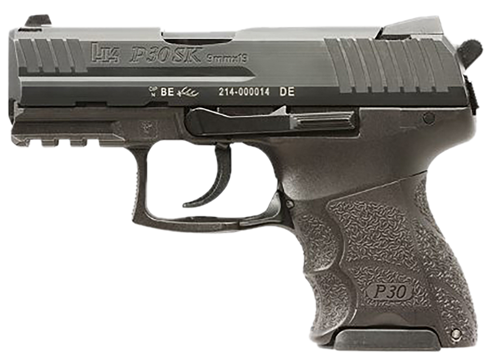 HK 81001107 P30SK V3 Sub-Compact Frame 9mm Luger 12+1/15+1 3.27" Black Steel Barrel, Black Cerakote Serrated Steel Slide, Black Polymer Frame w/Picatinny Rail, Ambidextrous - 172697