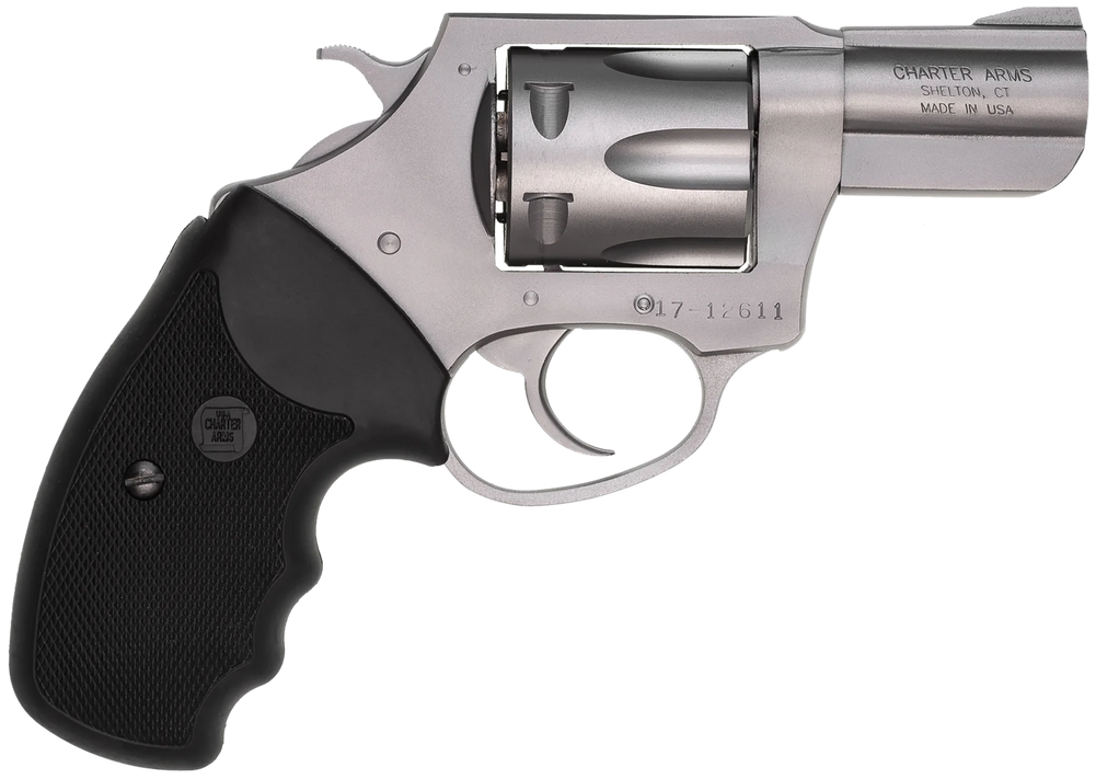 Charter Arms 73840 Undercover  Large 38 Special, 6 Shot 2.20" Stainless Steel Barrel & Cylinder, Anodized Aluminum Frame w/Black Finger Grooved Rubber Grip, Exposed Hammer - 34802