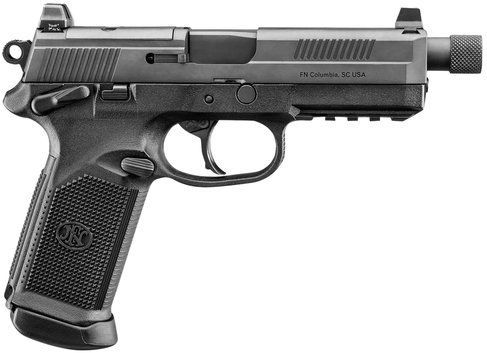 FN 66102271 FNX w/Optic 45 ACP 15+1 5.30" Black Steel Threaded Barrel, Optic Ready/Serrated Stainless Steel Slide & Polymer Frame w/Picatinny Rail, Holosun 407C Red Dot, Ambidextrous - 174877