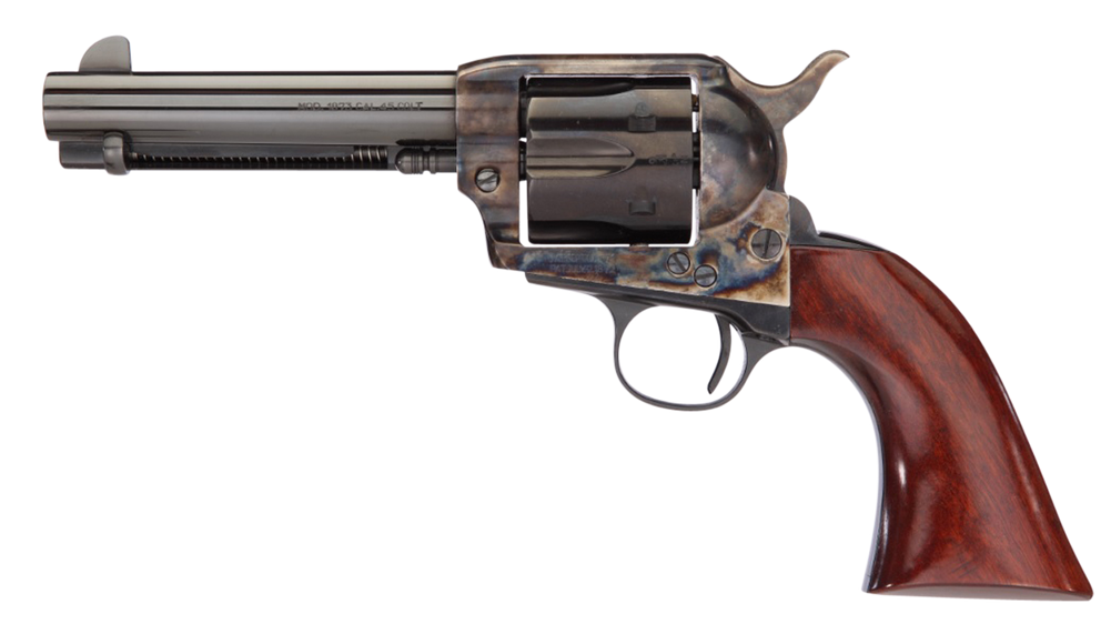 Taylors & Company 555148DE 1873 Cattleman Gunfighter 357 Mag 6rd 4.75" Blued Cylinder & Barrel Color Case Hardened Steel Frame Walnut Army Size Grip (Taylor Tuned) - 101940