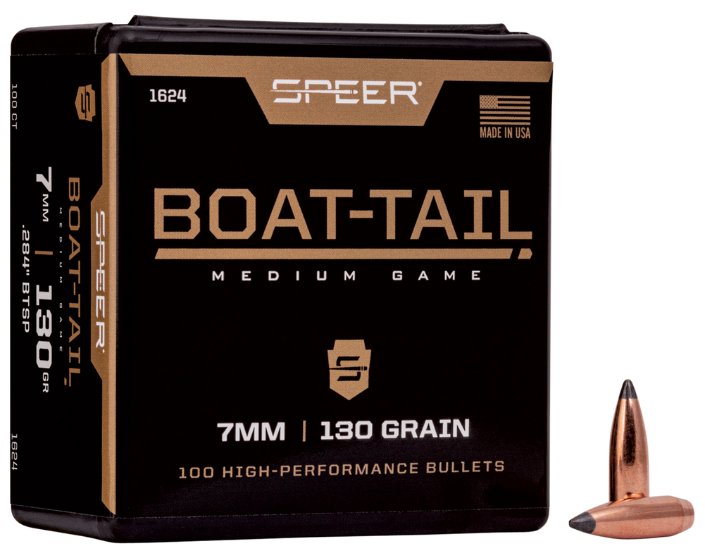 Speer Ammo Boat-tail, Speer 1624      Bull .284 130 Sptzr Bt       100/5