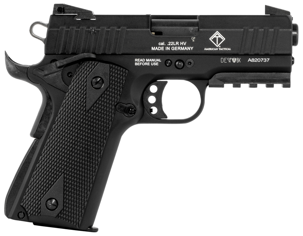GSG GERG2210GSG9CA 922 *CA Compliant 22 LR 10+1 3.40" All Black Steel Barrel, Serrated Slide, Zinc Alloy w/Picatinny Rail & Beavertail Frame, Black Double Diamond Polymer Grip