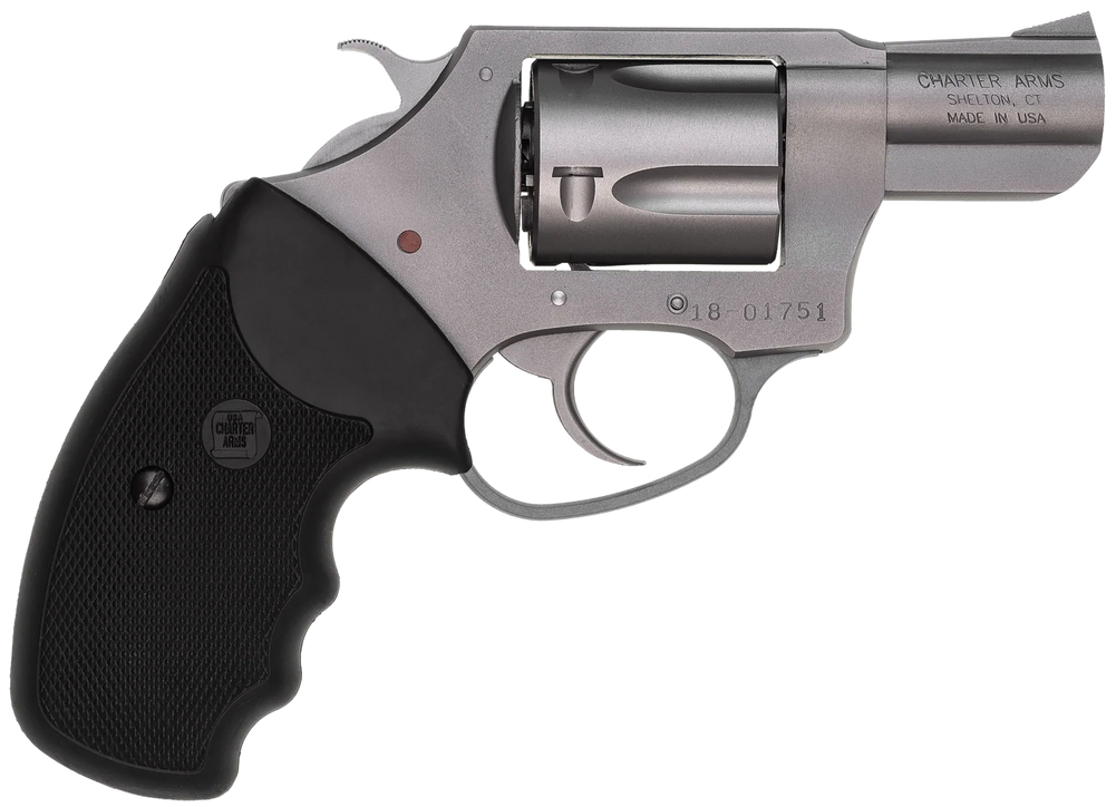 Charter Arms 73820 Undercover  Small 38 Special, 5 Shot 2" Matte Stainless Steel Barrel & Cylinder, Aluminum Frame w/Black Finger Grooved Rubber Grip, Exposed Hammer - 38050