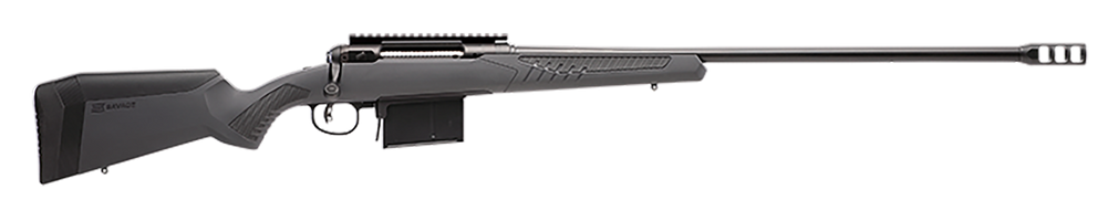 Savage Arms 57037 110 Long Range Hunter 338 Lapua Mag 5+1 26", Matte Black Metal, Gray Fixed AccuStock with AccuFit - 52261