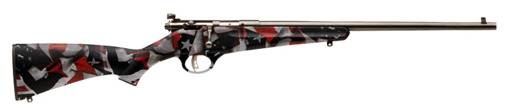 Savage Arms 13801 Rascal  Youth 22 LR 1rd 16.13" Satin Black Sporter Barrel, Satin Black Carbon Steel Receiver, American Flag Fixed Synthetic Stock, Right Hand - 127919