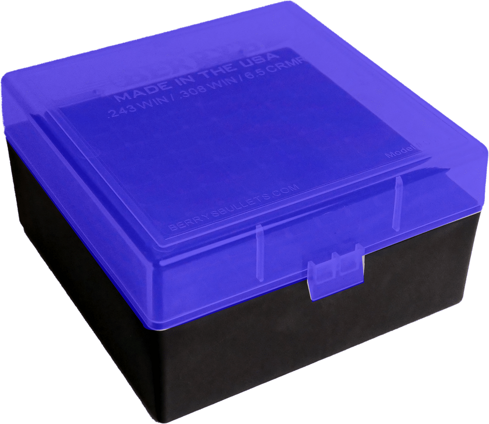 Berry's 87439 Ammo Box  Blue/Black Polypropylene 100rd - 180863