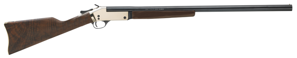 Henry H015B44 Single Shot  44 Rem Mag Caliber with 1rd Capacity, 22" Blued Barrel, Polished Brass Metal Finish & American Walnut Stock, Right Hand (Full Size) - 24386