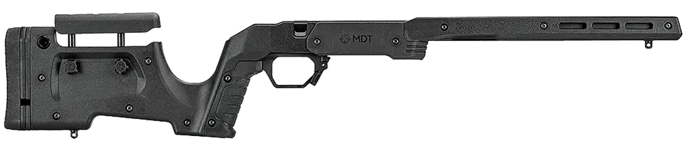 Mdt Sporting Goods Inc 104689BLK XRS Chassis Black Aluminum Core with Polymer Panels, Adj. Cheekrest, M-LOK Forend, Interchangeable Grips, AICS Mag Compatible, Fits Short Action Tikka T3 - 157640
